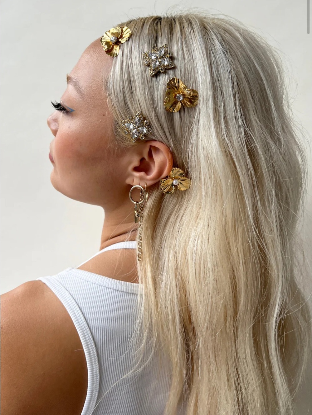 Lelet NY Pearl Poppy Clip Set of 3 Gold Celebrity favorite - Picture 5 of 6